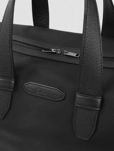 Brioni Structured Black Shoulder Bag With Durable Materials