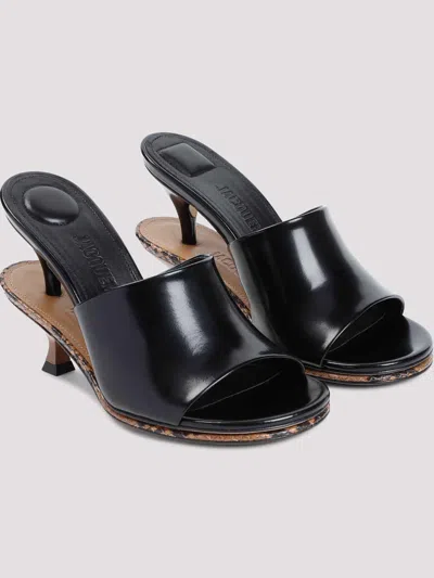 Jacquemus Les Doubles Mules Heeled Mules In Black