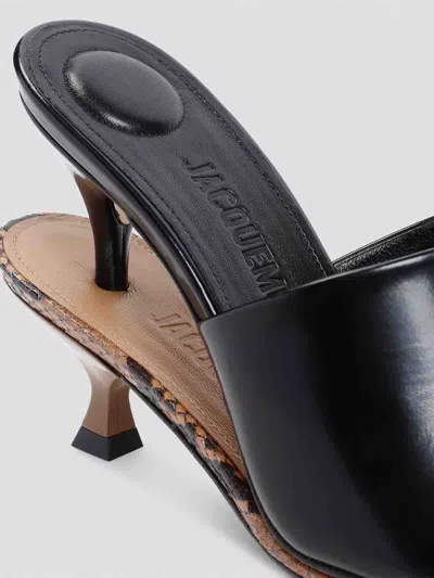 Jacquemus Les Doubles Mules Heeled Mules In Black