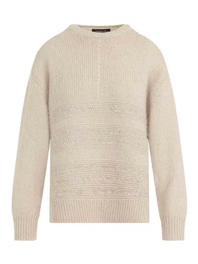 Fabiana Filippi Textured Neutral Knit Sweater Crafted In Multi