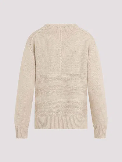 Fabiana Filippi Textured Neutral Knit Sweater Crafted In Multi