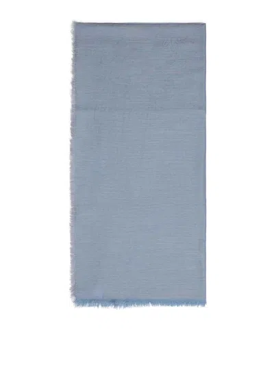 Berluti Cashmere And Cotton Scarf In N Cornflower Blue