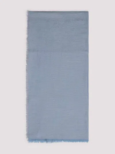 Berluti Cashmere And Cotton Scarf In N Cornflower Blue