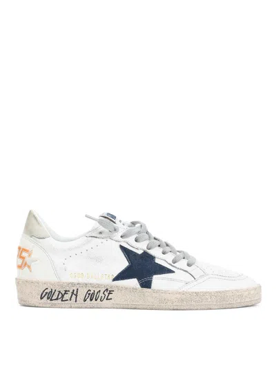 Golden Goose Ballstar Nappa Upper Toe And Spur Suede Star Leather Heel Sneakers Beige In White