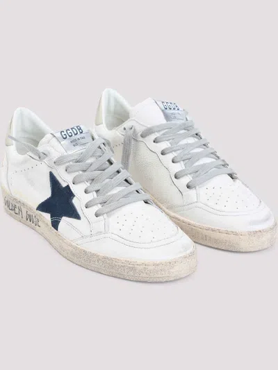 Golden Goose Ballstar Nappa Upper Toe And Spur Suede Star Leather Heel Sneakers Beige In White