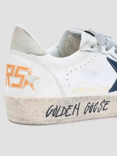 Golden Goose Ballstar Nappa Upper Toe And Spur Suede Star Leather Heel Sneakers Beige In White