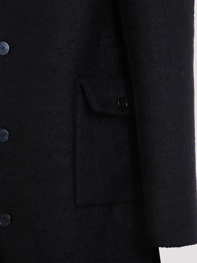 Givenchy Virgin Wool Long Coat In Blue