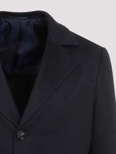 Kiton Blue Cashmere Caban Coat