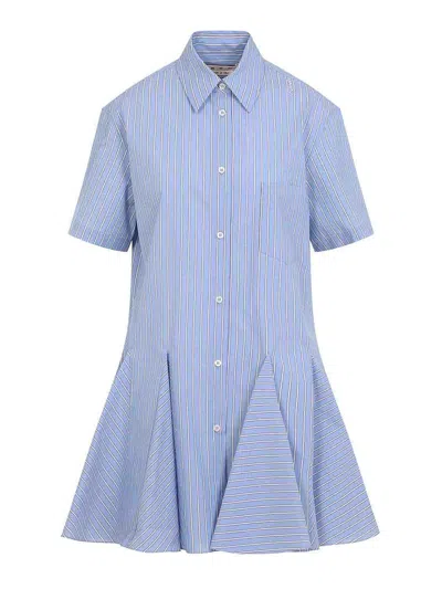Marni Short Striped Shirt Dress In Blue