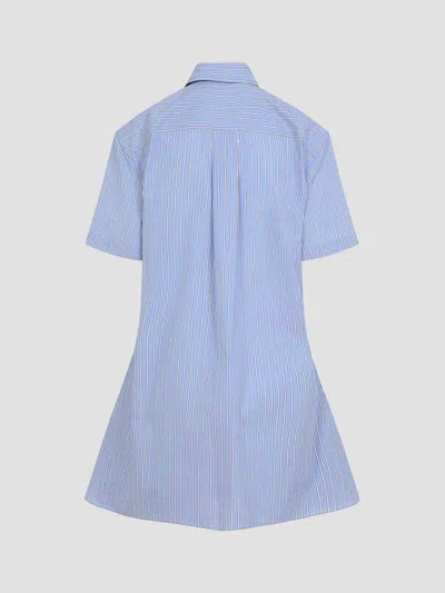Marni Short Striped Shirt Dress In Blue
