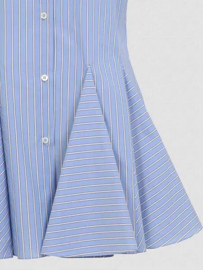 Marni Short Striped Shirt Dress In Blue