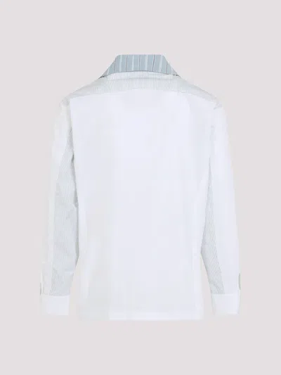 Maison Margiela Patchwork Pinstripe Shirt Man White