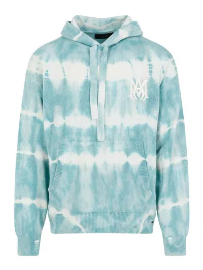 Amiri Sea Blue Eco Cashmere Ma Tie Dye Hoodie