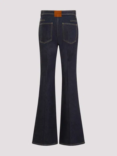 Lanvin Wide Leg Denim Trousers In Black
