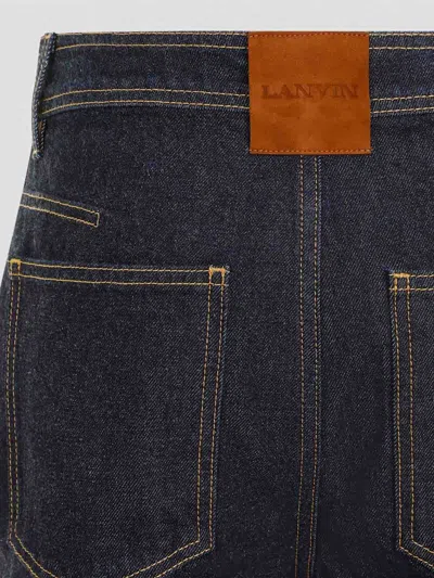 Lanvin Wide Leg Denim Trousers In Black