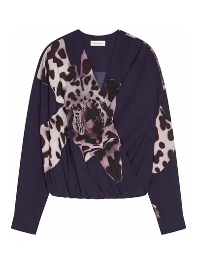 Dries Van Noten Women 01690-camiel 1015 W.w.shirt In Blue