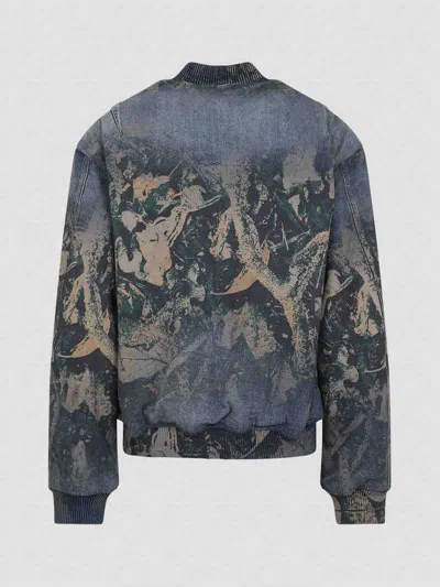 Acne Studios Abstract Pattern Brown Bomber Jacket In Multi