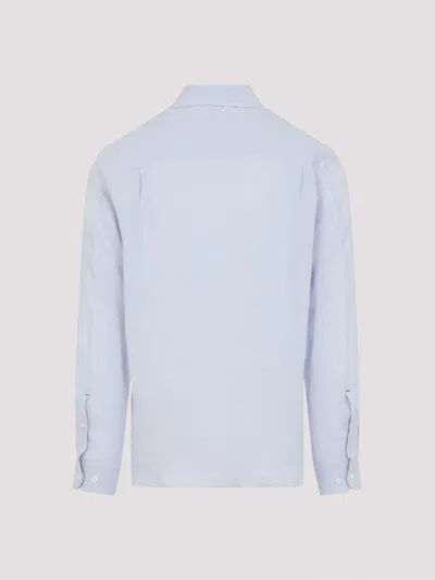 Orlebar Brown Justin Long-sleeved Shirt In Blue