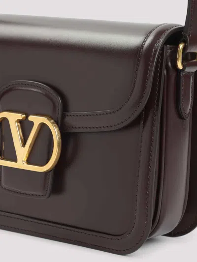 Valentino Garavani 9 To 5 Flap Leather Saddle Shoulder Bag In Oak Brown