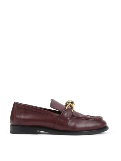 Bottega Veneta Astaire Embellished Leather Loafers In Burgundy