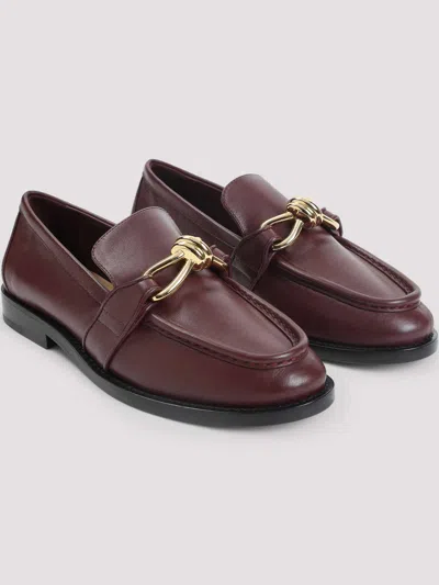Bottega Veneta Astaire Embellished Leather Loafers In Burgundy