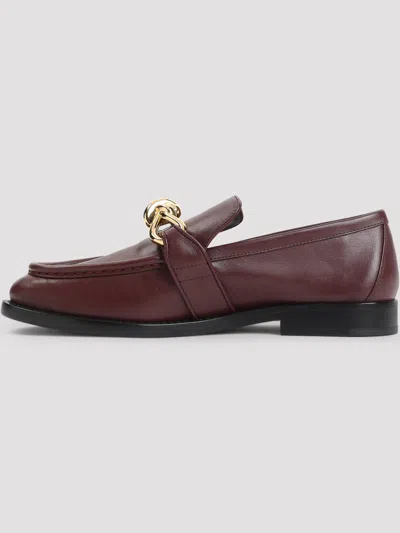 Bottega Veneta Astaire Embellished Leather Loafers In Burgundy