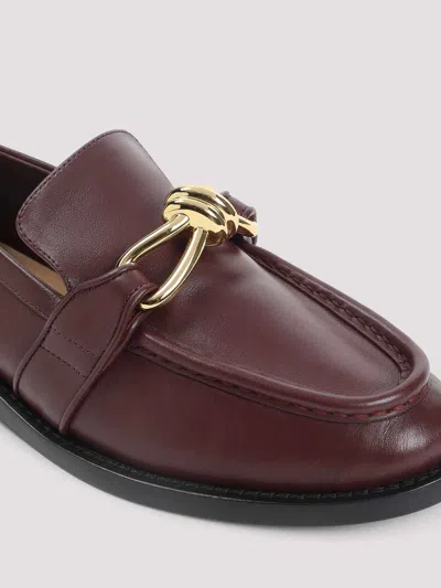 Bottega Veneta Astaire Embellished Leather Loafers In Burgundy