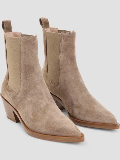 Gianvito Rossi Suede Leather Ankle Boots