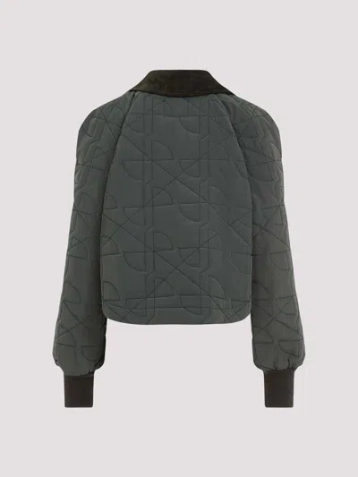 Patou Cropped Quilted Jacket In Green