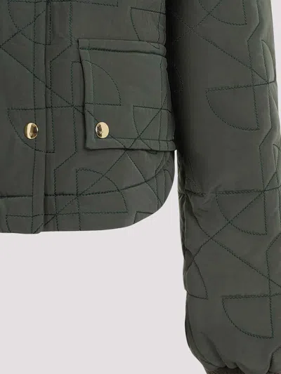 Patou Cropped Quilted Jacket In Green