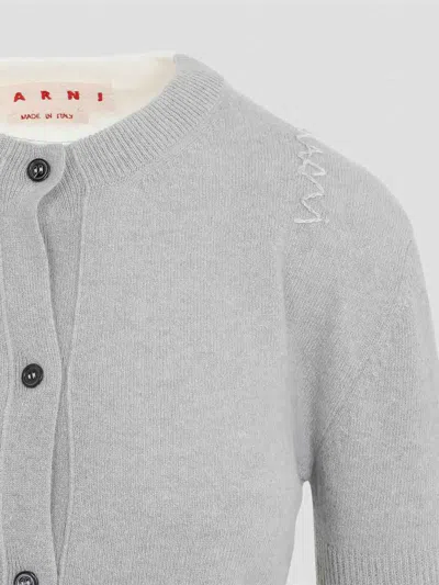 Marni Cardigan Aus Einer Woll-kaschmirmischung In Colour-block-optik In Gray