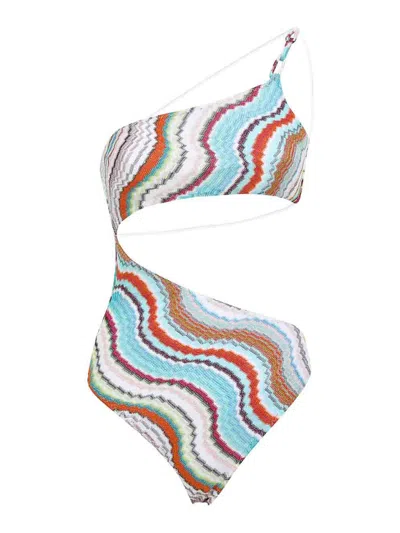 Missoni Patterned One-piece Swimsuit In Multicolour
