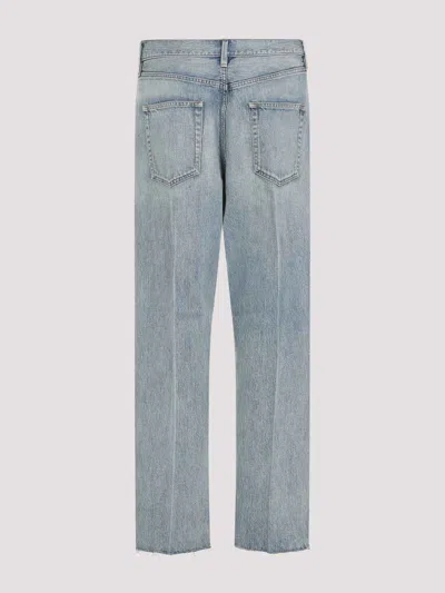 Fear Of God Five-pocket Raw Hem Straight Leg Jeans In Indigo 2