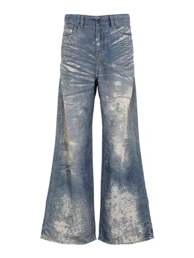 Diesel Low Waist Bleached Effect 1996 D-sire Jeans In Blue