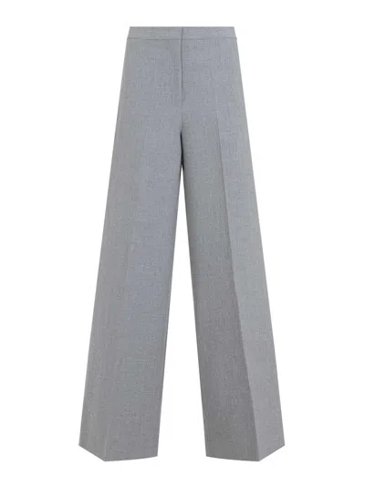 Fabiana Filippi Wide-leg Trousers With Clean Waistband And Subtle Pleats In Gray