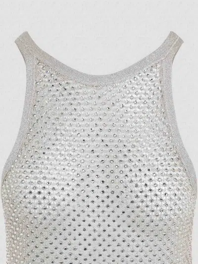 Tom Ford Crystal-embroidered Racerback Tank Top In Neutrals