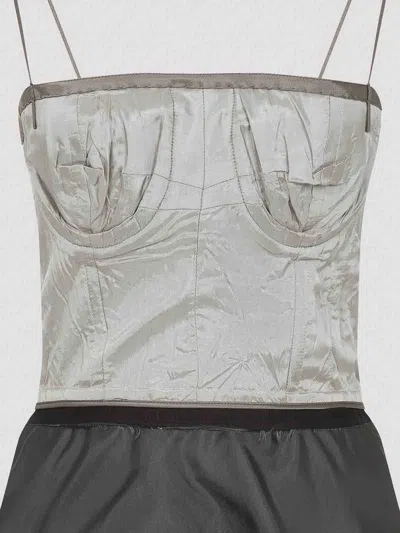 Maison Margiela Women Contrast Panel Silk Midi Dress In Black