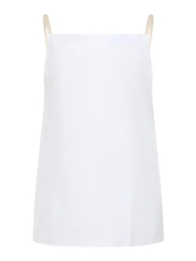 Carven Top In Misto Poliestere Bianco  Donna