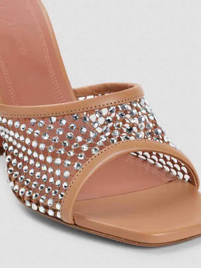 Amina Muaddi Women's Lupita Crystal Net 95 Sandals In Neutral