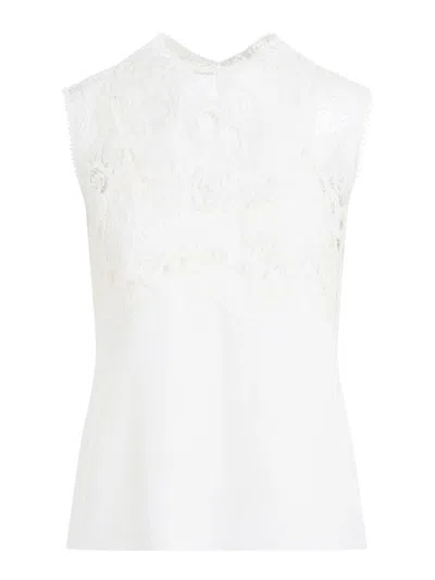 Fabiana Filippi Silk Top Lace Insert In White