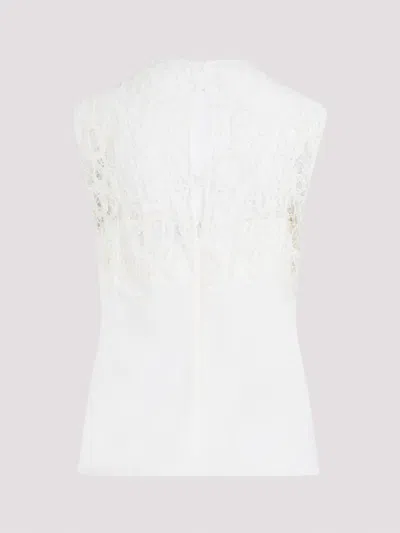 Fabiana Filippi Silk Top Lace Insert In White