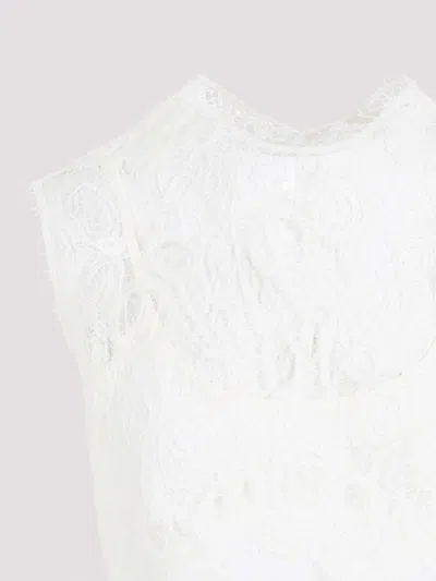 Fabiana Filippi Silk Top Lace Insert In White