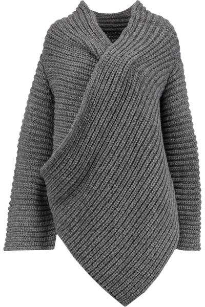 Stella Mccartney Ribbed-knit Wool-blend Wrap Cardigan | ModeSens