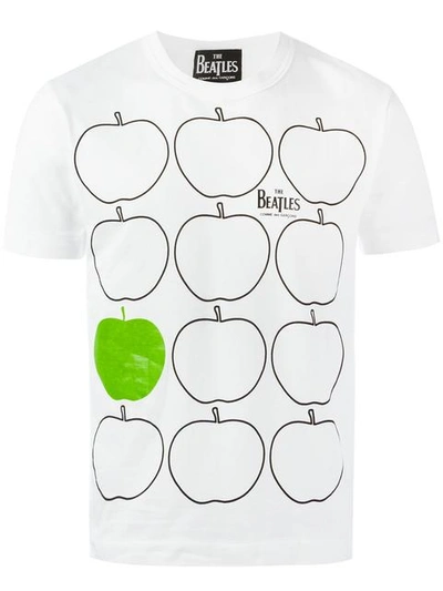 Comme Des Garçons 'apples' Print T-shirt In White