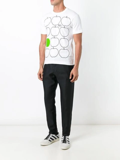 Shop Comme Des Garçons 'apples' Print T-shirt In White