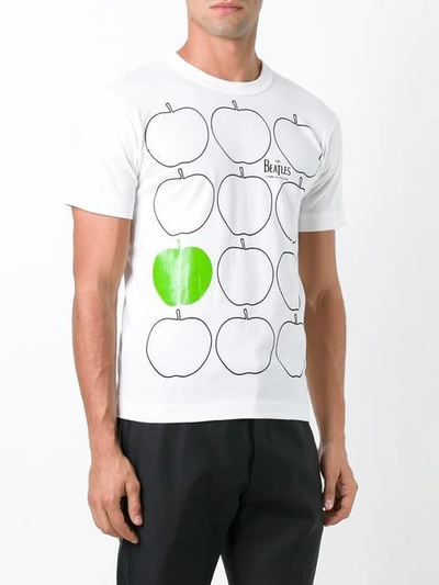 Comme Des Garçons 'apples' Print T-shirt In White