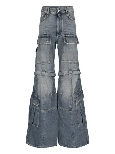 Balenciaga Blue Cargo Flared Jeans