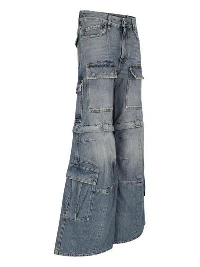 Balenciaga Blue Cargo Flared Jeans