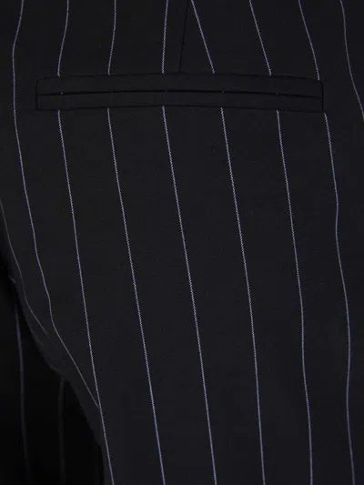 Attico The  Striped Belt Pants In Black