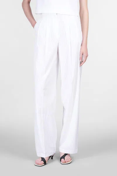 Theory Pants In White Cotton